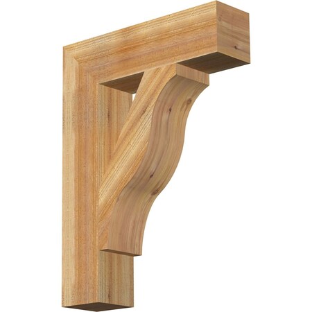Ekena Millwork Funston Block Rough Sawn Bracket, Western Red Cedar, 6"W x 24"D x 32"H BKT06X24X32FST05RWR